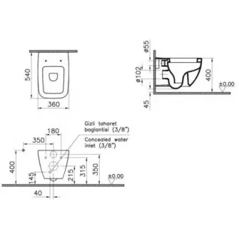 Vas WC Vitra Shift (4392B003-1298)