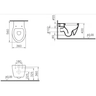 Vas WC Vitra Sunrise Wall Hung (5384B003-0075)