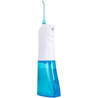 Irigator bucal portabil Dr. Mayer WT3700, 1700 pulsatii/min, 170 ml, 3 trepte presiune, 2 capete, Alb/Albastru