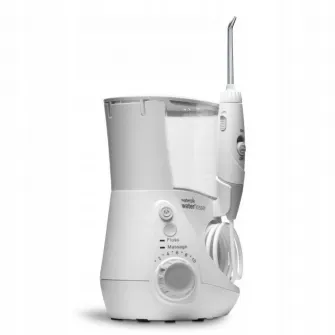 Irygator dentar Waterpik WF-660 (BZ8E6P7G6MSS), 10 trepte reglare presiune, rezervor 600 ml, alb, 6 duze incluse
