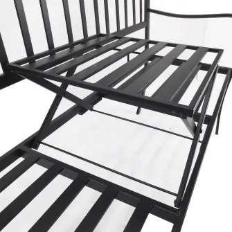 Banca de gradina Outsunny, Fier forjat,150x53x95 cm, Negru