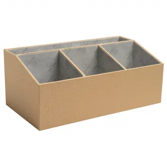 Organizator de birou Exacompta OfficeByMe, 4 compratimente, carton 3mm, Certificare FSC, Bej