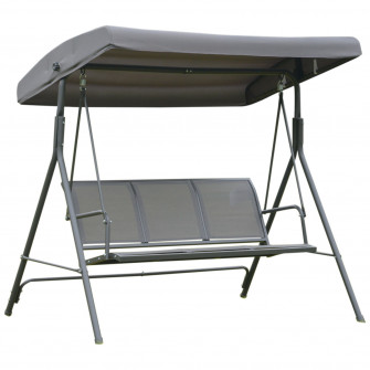 Leagan gradina, Outsunny, 3 locuri , 175x118x159 cm, Copertina, Otel/Poliester, Gri
