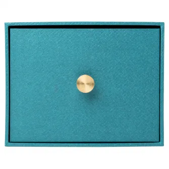 Cutie cu 1 sertar pentru fotografii Exacompta OfficeByMe, carton 3mm, Buton auriu, livrat cu 4 separatoare, Certificare FSC, 17,7x14x13,5 cm, Albastru