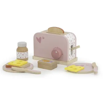 Jucarie din lemn Label Label, Toaster, roz