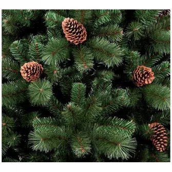 Brad artificial premium Kring Colorado, cu conuri, PP/PVC, 150cm, suport metalic, Verde