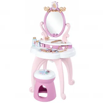 Masuta de toaleta Smoby - Disney Princess, 2 in 1, cu 10 accesorii