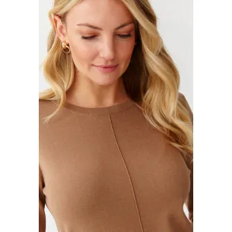 Tatuum, Pulover cu decolteu rotund, Caramel, XL
