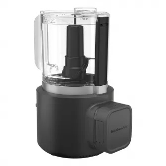 Tocator fara fir KitchenAid Go 5KFCR531BM, cu baterie inclusa, 1,18L, autonomie 25 minute, lama multifunctionala din inox, Negru mat