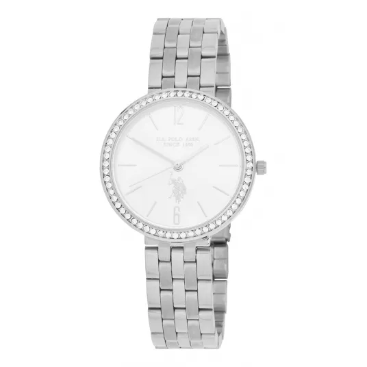 U.S. Polo Assn., Ceas quartz cu bratara de otel inoxidabil, Argintiu