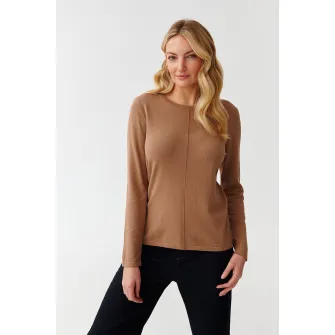 Tatuum, Pulover cu decolteu rotund, Caramel, XL