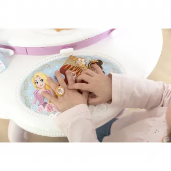 Masuta de toaleta Smoby - Disney Princess, 2 in 1, cu 10 accesorii