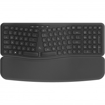 Tastatura office A+ Ergo wireless, full size, US layout, 400 mAh battery, black