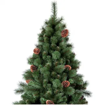 Brad artificial premium Kring Colorado, cu conuri, PP/PVC, 150cm, suport metalic, Verde