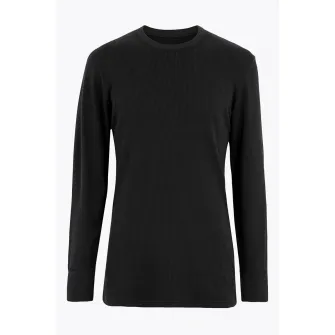 Marks & Spencer, Bluza de casa cu striatii si decolteu rotund, Negru stins, L
