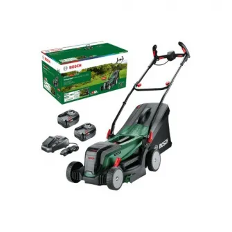 Masina de tuns gazon/iarba Bosch UniversalRotak, fara fir, latime de taiere 37cm, inaltime de taiere 25-70mm, 40l, 2x4.0Ah
