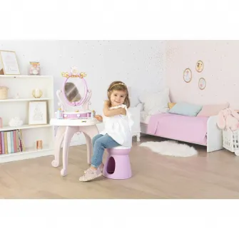Masuta de toaleta Smoby - Disney Princess, 2 in 1, cu 10 accesorii