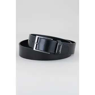 BOSS, Curea de piele Cole, Negru, 115