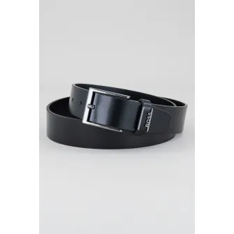 BOSS, Curea de piele Cole, Negru, 95
