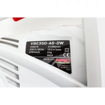 Aspirator electric/Suflanta de gradina, NAC, VBE350-AS-DW, 3500W, 35 L, Negru/Alb