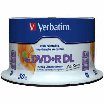 DVD+R Double Layer Verbatim printable, 8.5GB, 8X, spindle 50 buc.