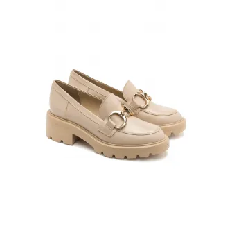 RYЕЃKO, Pantofi loafer de piele Sisi, Auriu, Bej, 40