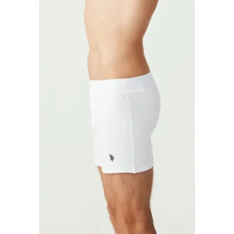 U.S. Polo Assn., Boxeri din bumbac cu talie medie, Alb, L