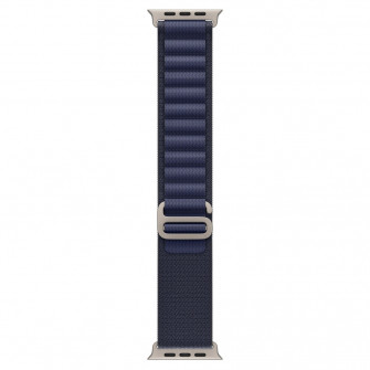 Apple Watch 49mm, Navy Alpine Loop, Natural Titanium Finish - Small