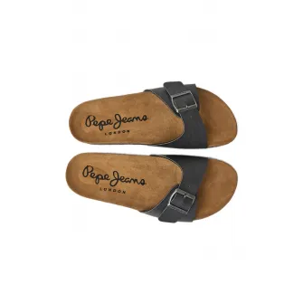 Pepe Jeans London, Papuci cu catarame, Gri inchis, 43