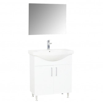 Set mobilier baza cu lavoar si oglinda, seria 005, 70cm, Badenmob, alb