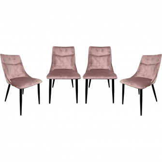 Set 4 scaune dining Kring Tove, baza metal, stofa