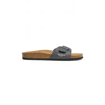 Pepe Jeans London, Papuci cu catarame, Gri inchis, 43
