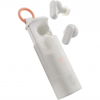 Casti In-Ear Skullcandy Dime Evo, True Wireless, Bluetooth, Multipoint, IPX4, Autonomie 36 ore, Bone Orange