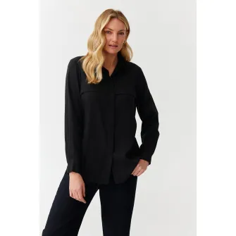 Tatuum, Camasa de lyocell cu maneci lungi, Negru, 40