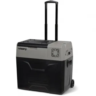 Lada frigorifica electrica Steamy-E Roller, Bluetooth+App, compresor, 12/24V, 110-240V, 47 litri, negru/gri