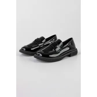 MUSK, Pantofi loafer de piele ecologica cu model uni, Negru, 40