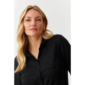 Tatuum, Camasa de lyocell cu maneci lungi, Negru, 40