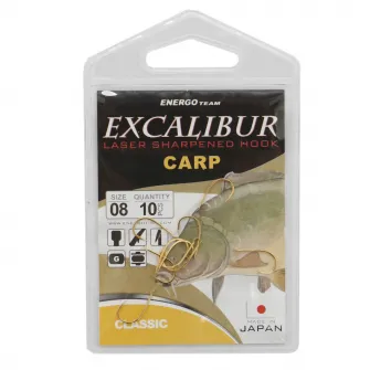 Carlige Energo Team Excalibur Carp Classic Gold Nr 8 10buc/plic
