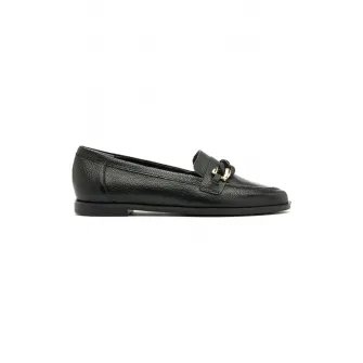 RYЕЃKO, Pantofi loafer de piele cu detalii lant, Auriu, Negru, 36