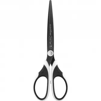 Foarfeca Herlitz, My.Pen, varf ascutit, 18 cm, otel/plastic, stangaci, blister, culoare alb/negru