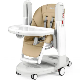 Scaun de masa 3in1 pentru bebelusi Peg Perego Tatamia Follow Me, 0-15 Kg, Paloma, Bej