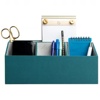 Organizator de birou Exacompta OfficeByMe, 4 compratimente, carton 3mm, Certificare FSC, Albastru