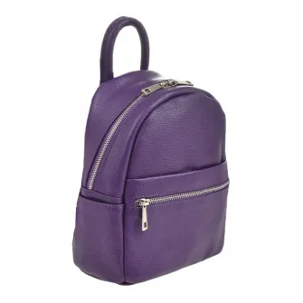 Patrizia Lucchini, Rucsac de piele cu buzunar cu fermoar, Violet