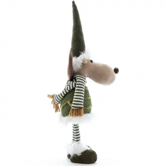 Figurina decorativa Kring, Ren, 55 cm, Gri/Verde