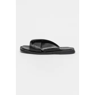 MUSK, Papuci de piele ecologica, Negru, 37