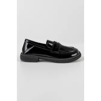 MUSK, Pantofi loafer de piele ecologica cu model uni, Negru, 40