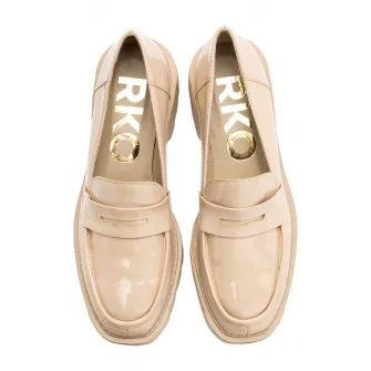 RYЕЃKO, Pantofi loafer de piele ecologica Beatrice, Bej, 39