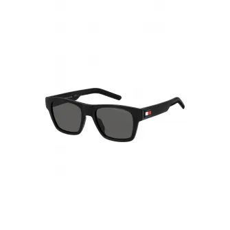 Tommy Hilfiger, Ochelari de soare patrati cu lentile uni, Negru, 51-19-145