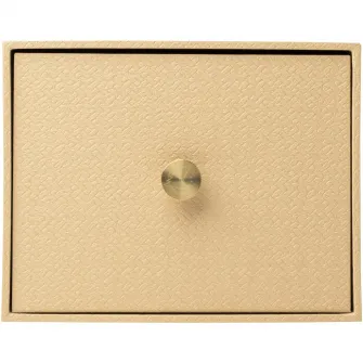 Cutie cu 1 sertar pentru fotografii Exacompta OfficeByMe, carton 3mm, Buton auriu, livrat cu 4 separatoare, Certificare FSC, 17,7x14x13,5 cm, Bej