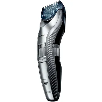 Trimmer pentru barba si par corporal Panasonic ER-GC71-S503, 39 de trepte de ajustare intre 1 si 20 cm, Argintiu